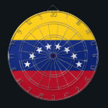 Drapeau Venezuela Darttavla<br><div class="desc">Drapeau du Venezuela: "Dios y Federación" → Dieu et Fédération.
Il est constitué de 3 bandes horizontales jaune,  bleue et rouge avec 8 étoiles sur la bande bleue ; les 8 étoiles représentent les 8 provinces.</div>