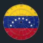 Drapeau Venezuela Darttavla<br><div class="desc">Drapeau du Venezuela: "Dios y Federación" → Dieu et Fédération.
Il est constitué de 3 bandes horizontales jaune,  bleue et rouge avec 8 étoiles sur la bande bleue ; les 8 étoiles représentent les 8 provinces.</div>