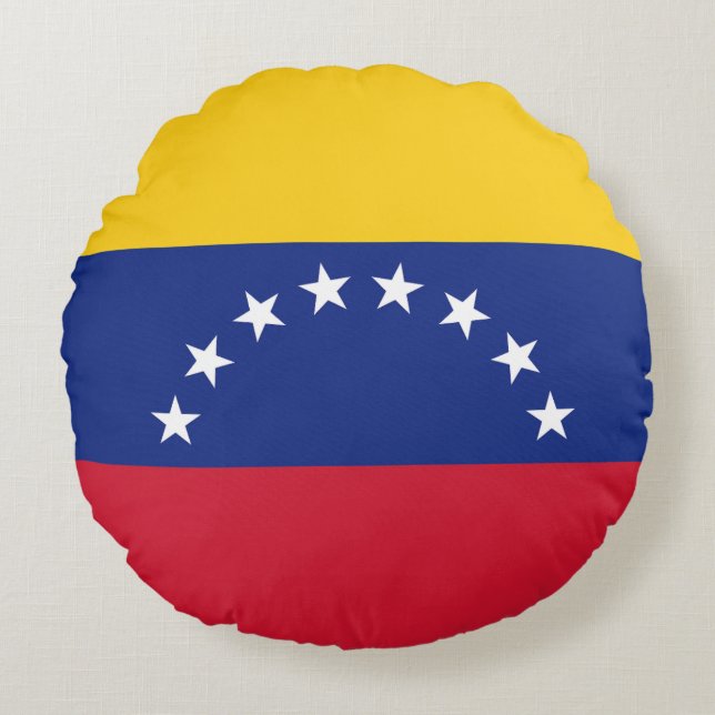 Drapeau Venezuela Rund Kudde (Framsidan)