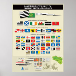 Drapeaux bretons et celtiques poster