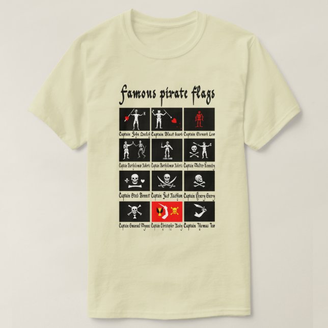 Drapeaux pirates célèbres t shirt (Design framsida)