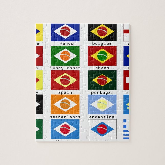 drapeaux pour la coupe du monde au brésil pussel (Vertikal)