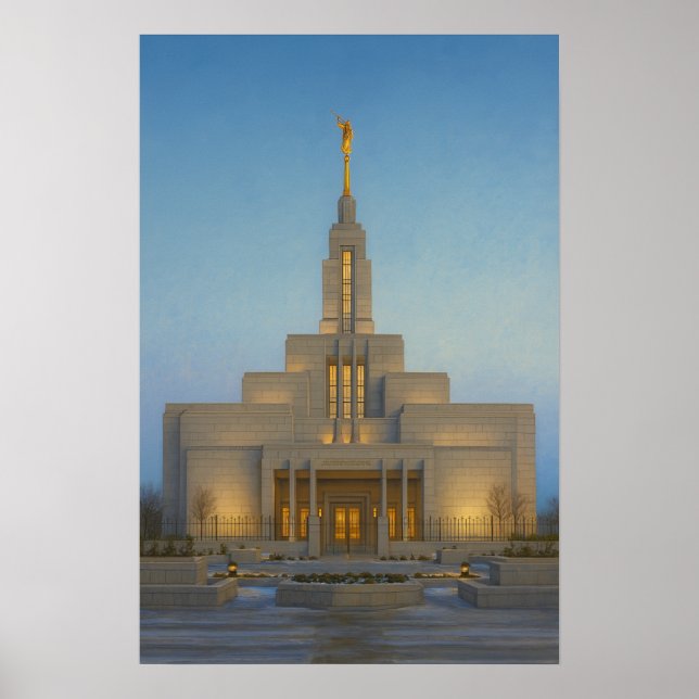 Draper Utah Tempel Målning™ LDS Väggkonst Poster (Framsidan)