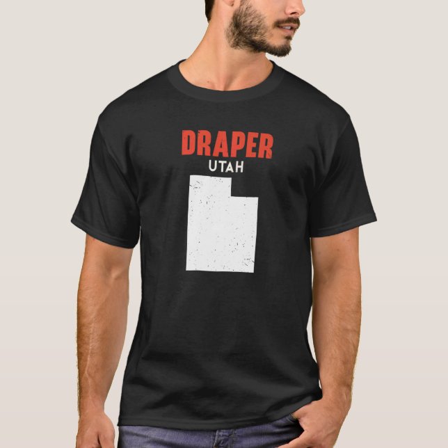 Draper Utah USA State America Travel Utahan T Shirt (Framsida)