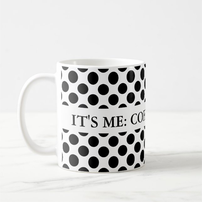 Drar sömlös svart mönster + rygg kaffemugg (Vänster)