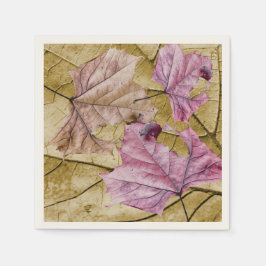 "dråsa lämnar" COCTAILSERVETTER för HÖST ECRU Pappersservett