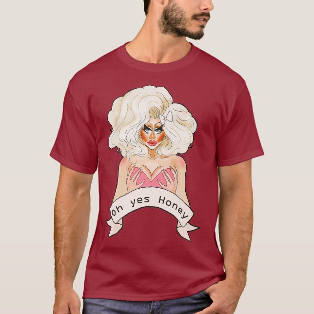 Drate Queen Doll Ansikte Oh yes honey Premium T Shirt (Framsida)
