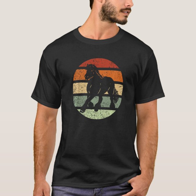 Draught Scotland Horse for Horseback Rider Clydesd T Shirt (Framsida)
