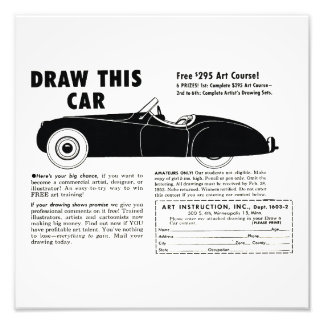 Draw Me - Vintage Art School Drawing Contest Mug Fototryck