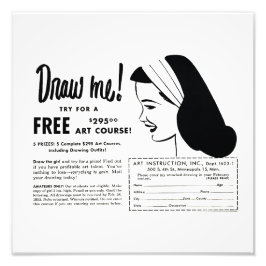 Draw Me - Vintage Art School Drawing Contest Mugg Fototryck