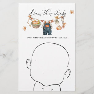 Draw-spel för modern Pumpkin Fall Baby Shower