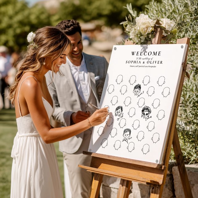 Draw Your Face 31 Guest Book Wedding Welcome Sign Poster (Skapare uppladdad)