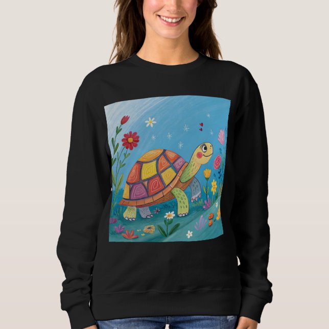 Drawing Baby Turtle T Shirt (Framsida)