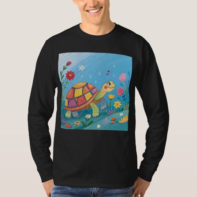 Drawing Baby Turtle T Shirt (Framsida)
