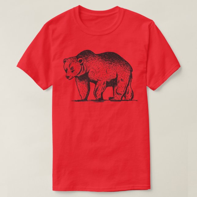 Drawing Grizzly Bear Art Premium  T Shirt (Design framsida)