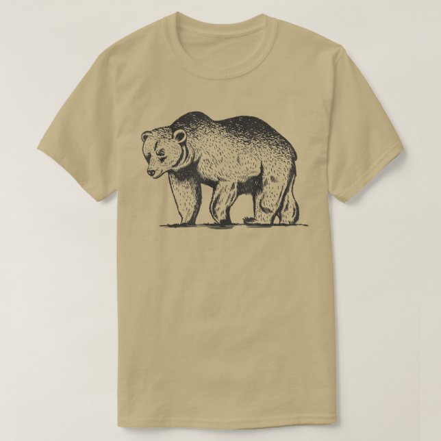 Drawing Grizzly Bear Art  T Shirt (Design framsida)