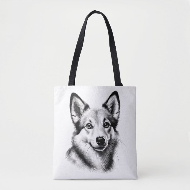 Drawing Norwegian Lundehund Tygkasse (Framsida)