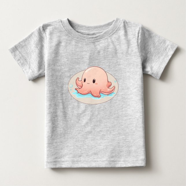 Drawing of a pink Baby Octopus T Shirt (Framsida)