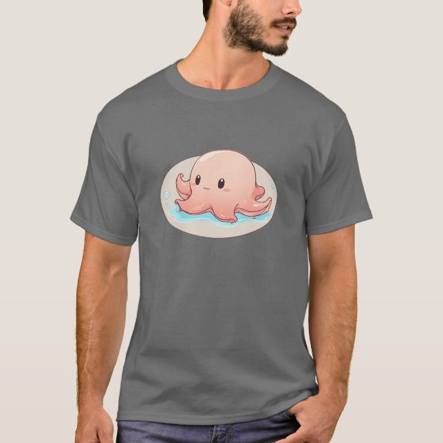 Drawing of a pink Baby Octopus T Shirt (Framsida)