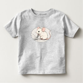 Drawing of a White Mouse nibbling Wheat Grains T Shirt