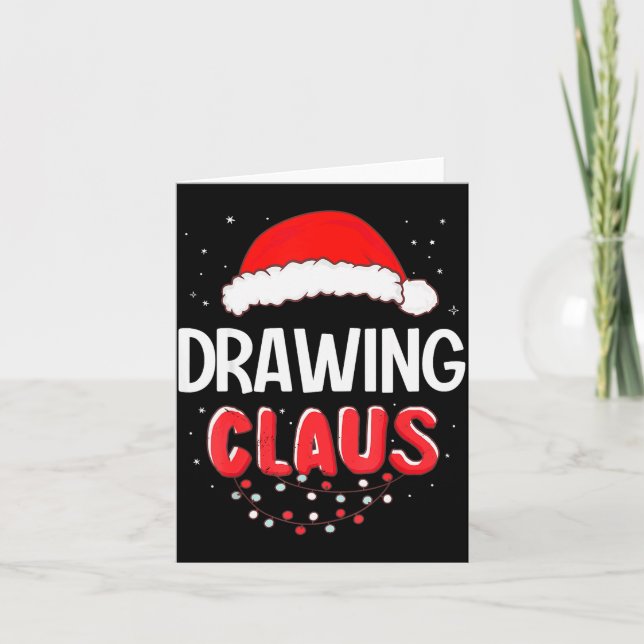 Drawing Santa Claus Christmas Matching Costume  Kort (Framsida)