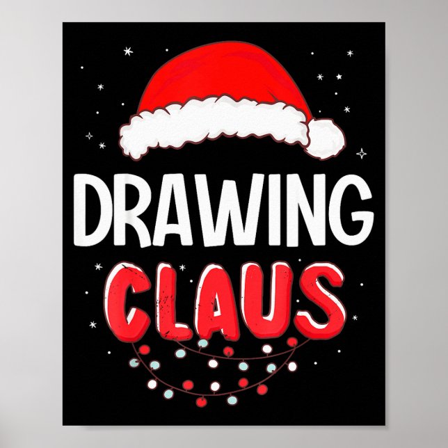 Drawing Santa Claus Christmas Matching Costume  Poster (Framsidan)