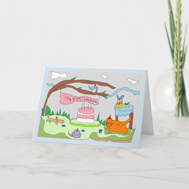 Drawlingss något att säga för partydjur, grattis kort (Framsida)