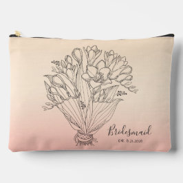 Drawn Flower Bouquet Gult/PinkOmbre Bridesmaid