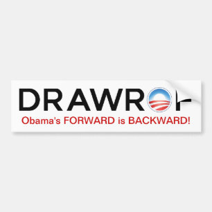 DRAWROF FRAMÅT Barack Obama är den BAKÅTRIKTADE Bildekal