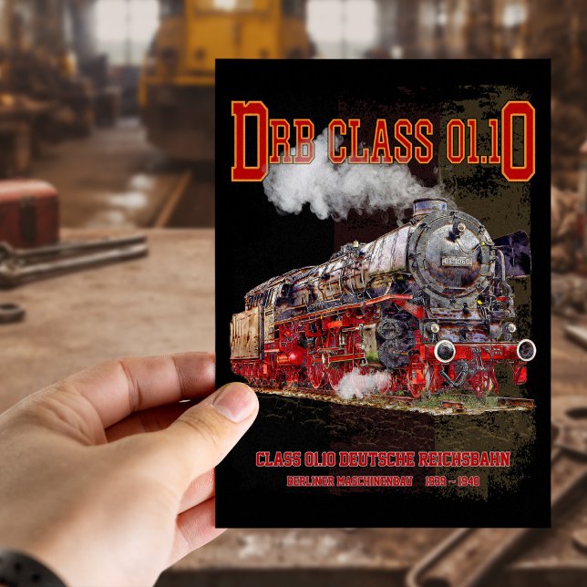 DRB Klass 01.10 Ånglok. Deutsche Reichsbahn Vykort (DRB Class 01.10 Steam Train. Deutsche Reichsbahn. Postcard)