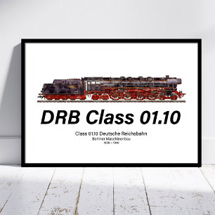 DRB Klass 01.10 Deutsche Reichsbahn ånglok Poster