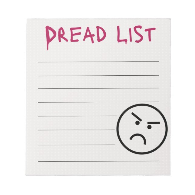 Dread List Anteckningsblock (Framsida)