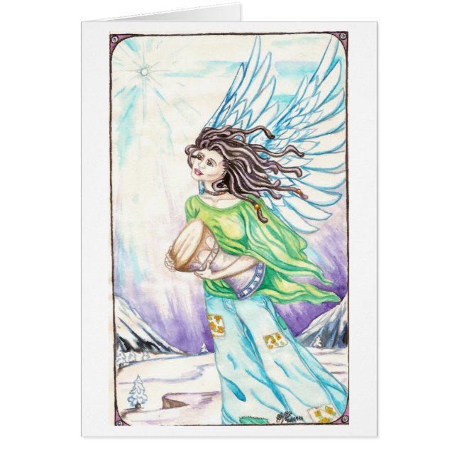 Dreadie ängel #1 hälsningskort (Framsidan)