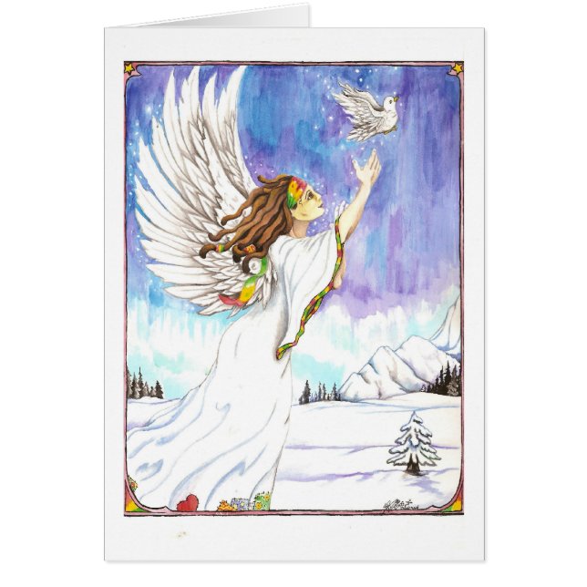 Dreadie ängel #2 hälsningskort (Framsidan)