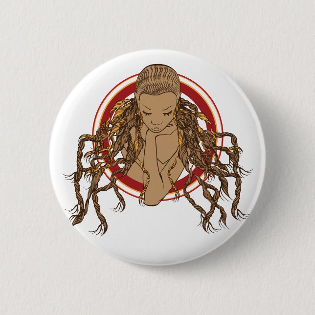 Dreadlock flicka knapp (Framsida)