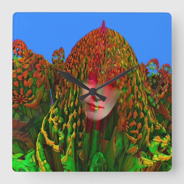 Dreadlock Helgdag Fyrkantig Klocka (Framsida)