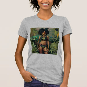 Dreadlock Queen Cheeba Heather Grått T-Shirt
