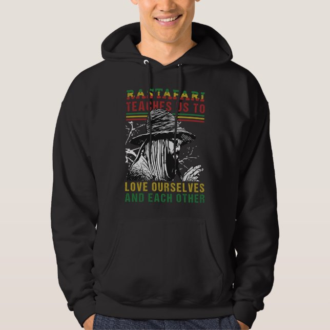 Dreadlock Rastaman Ethiopian Flag Rastafarian Sayi Hoodie (Framsida)