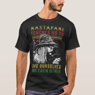 Dreadlock Rastaman etiopian Flagga Rastafarian Say T Shirt