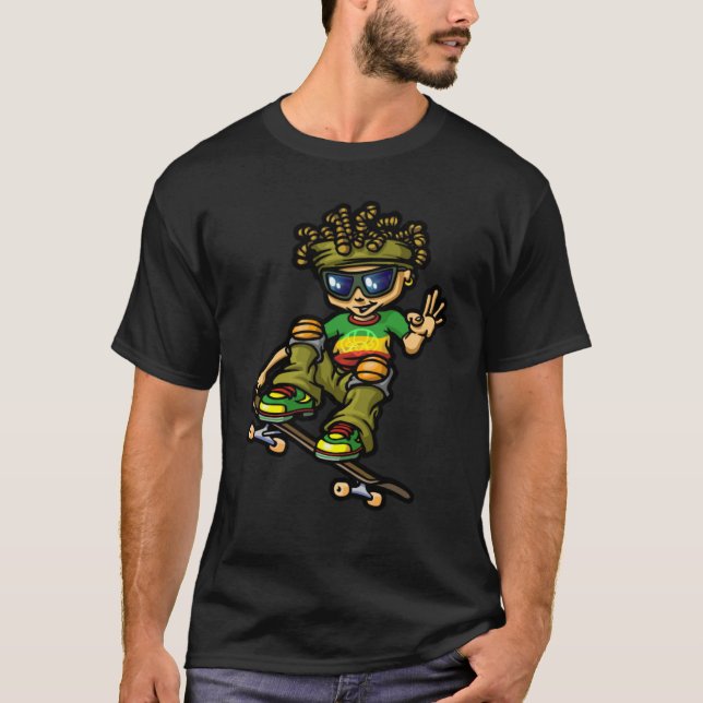 Dreadlock - Reggae Boy and Dreads T Shirt (Framsida)