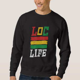 Dreadlocks Rasta lokaliserar livslängden för Melan Lång Ärmad Tröja