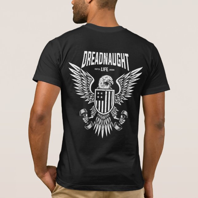 Dreadnaught Eagle Flagga Logotyp T Shirt (Baksida)