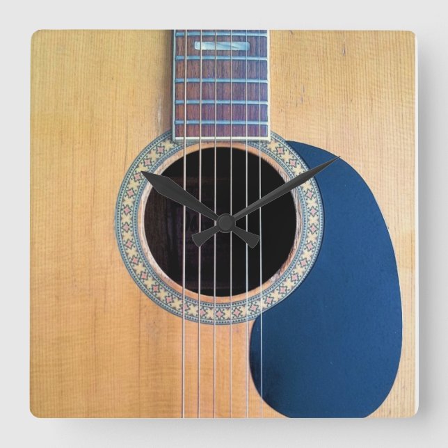 DreadncusAcoustic Guitar Fyrkantig Klocka (Framsida)