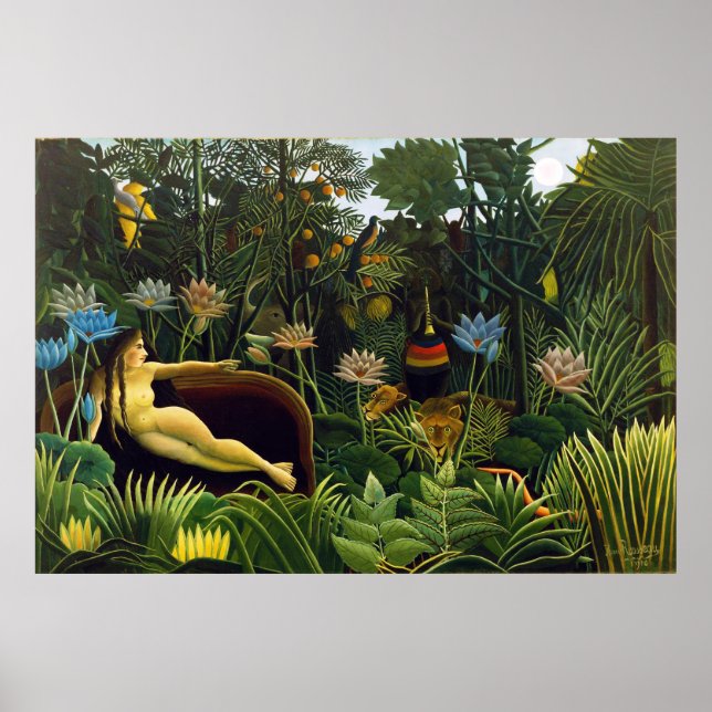 Dream av Henri Rousseau (1910) Poster (Framsidan)