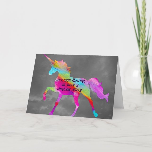 Dream Away Unicorn Kort (Framsida)