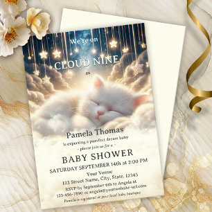 Dream Baby Cloud Nine Baby Shower Inbjudningar