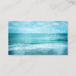 Dream Beach Quote Teal Blue Ocean Citat Visitkort