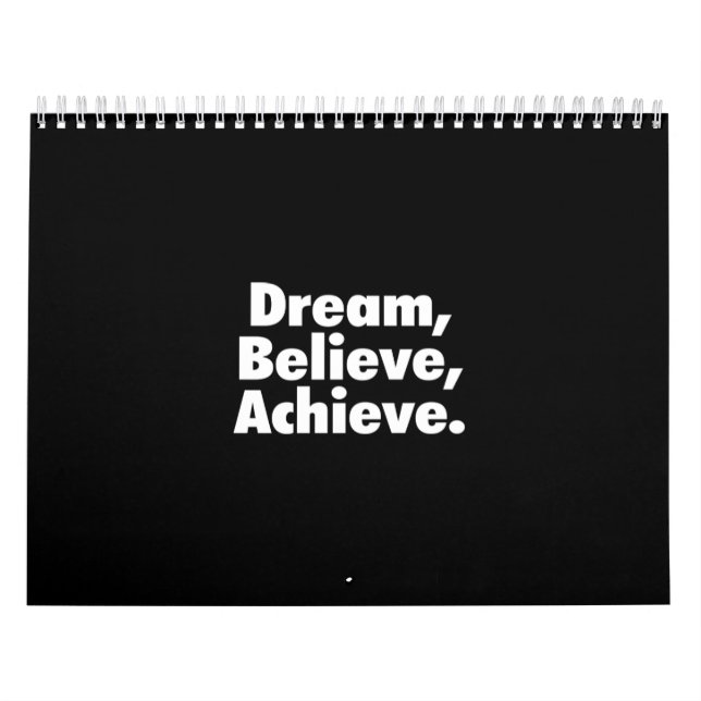 dream believe achieve kalender (Omslag)