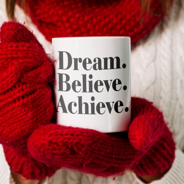 Dream Believe Achieve Life Quote Jumbo Mug Mugg (Dream Believe Achieve Life Quote Jumbo Mug)