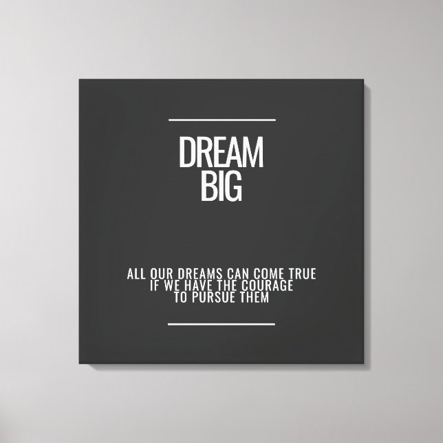 Dream Big Acrylic Wall Art Canvastryck (Framsida)